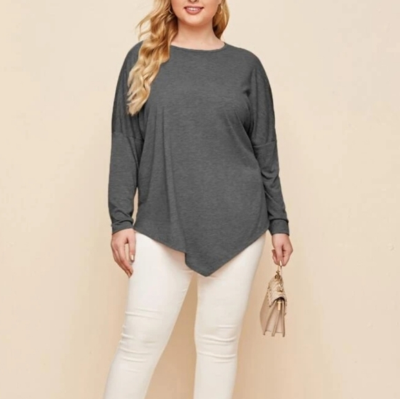 SHEIN Tops - SHEIN Drop Shoulder Bandana Hem T-shirt